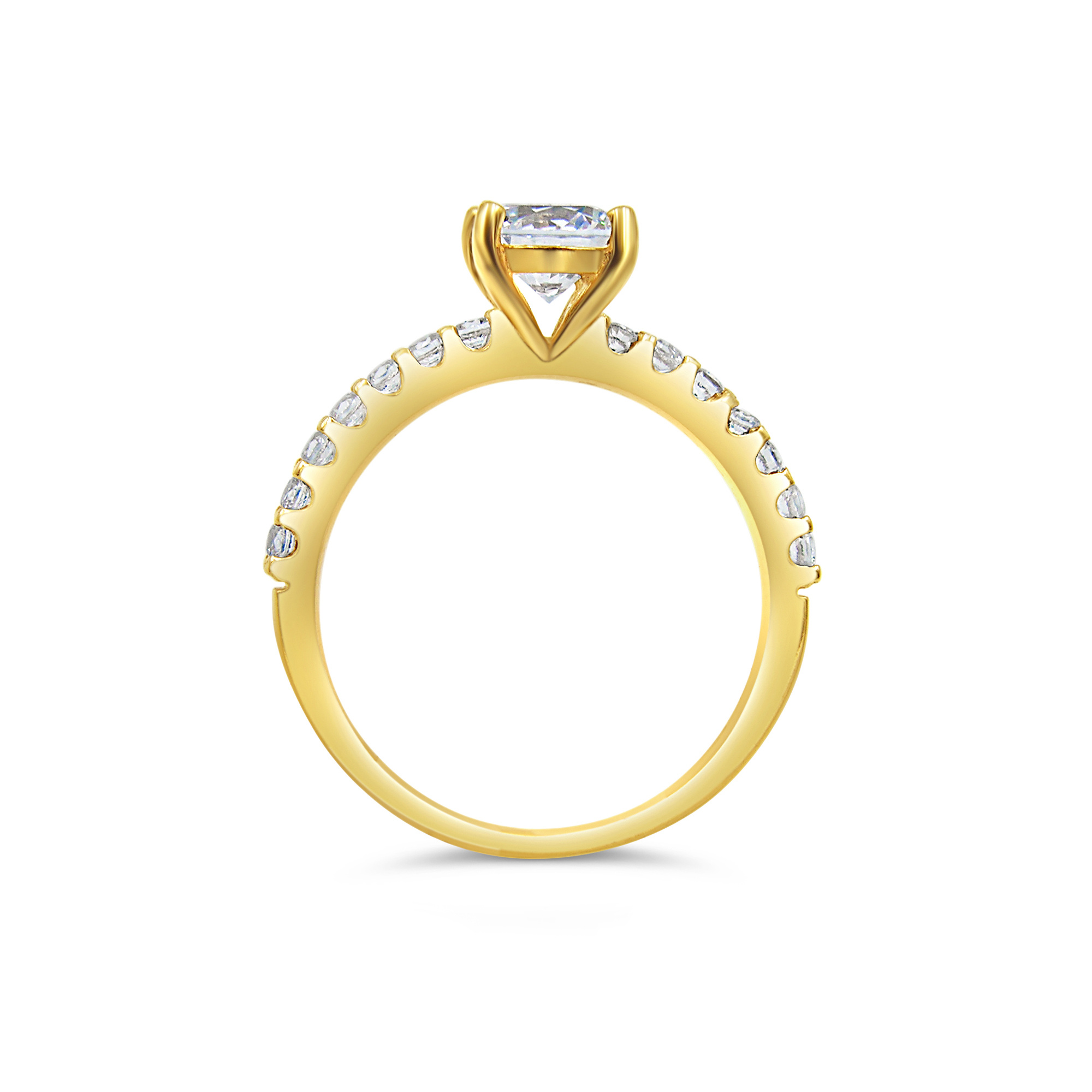 18kt yellow gold engagement ring with zirconia