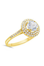 18kt yellow gold engagement ring with zirconia