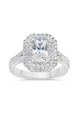 18kt white gold engagement ring with zirconia