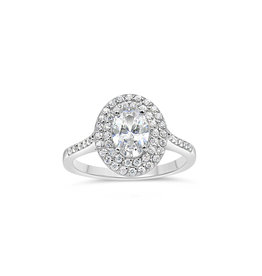 18kt white gold engagement ring with zirconia