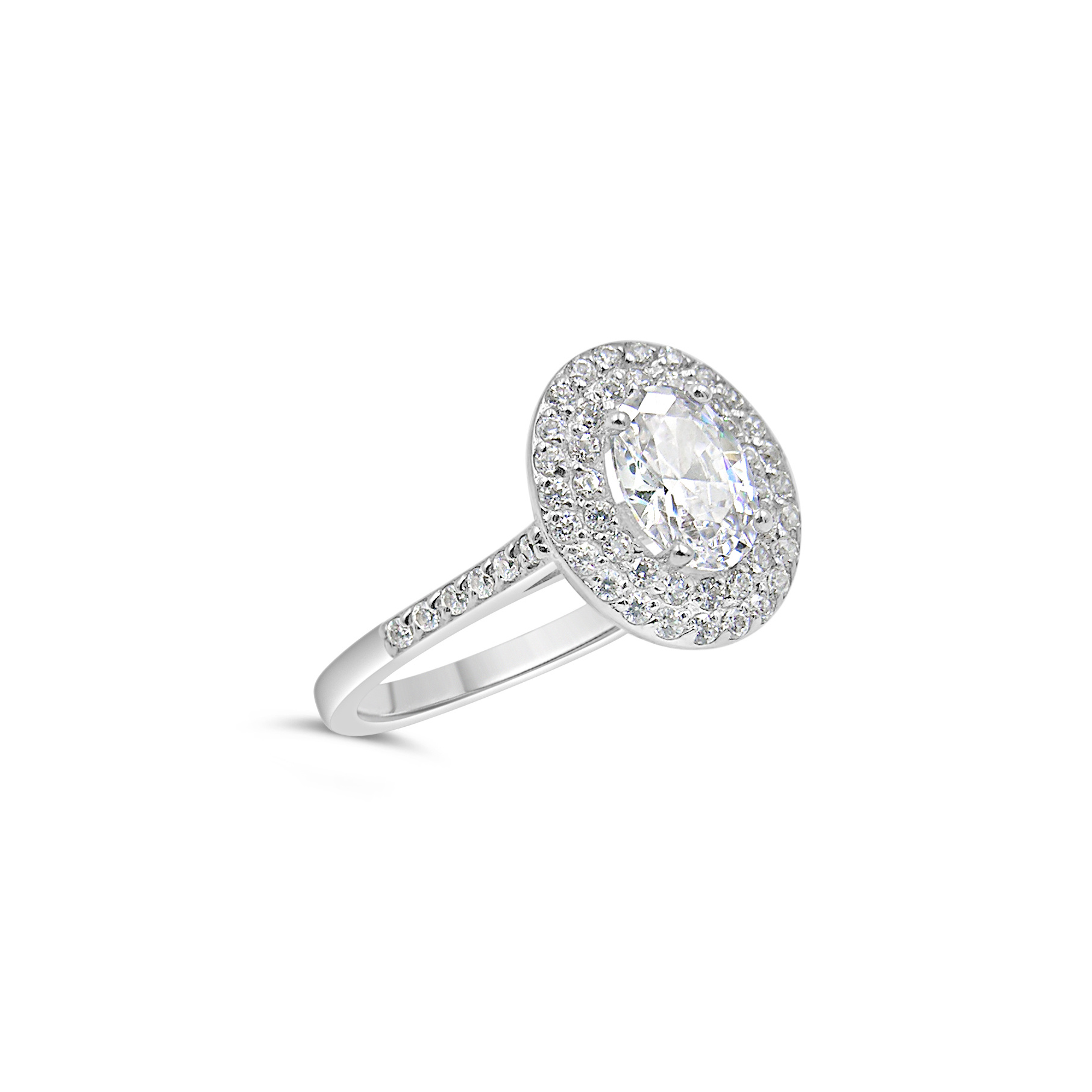 18kt white gold engagement ring with zirconia