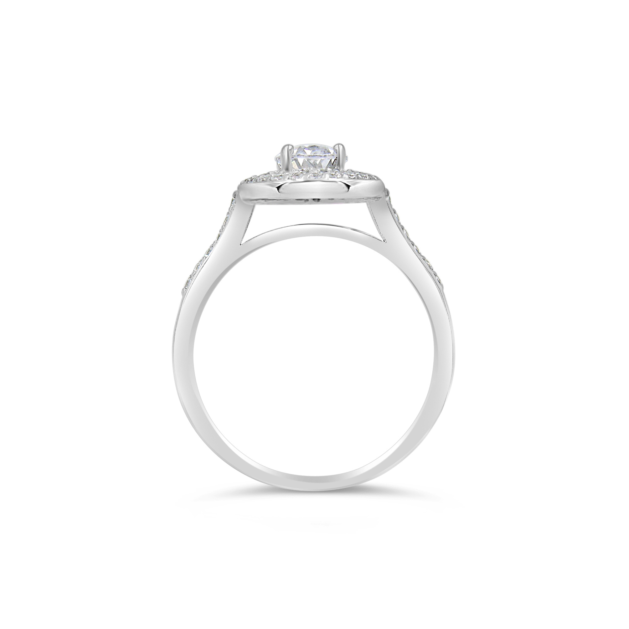 18kt white gold engagement ring with zirconia