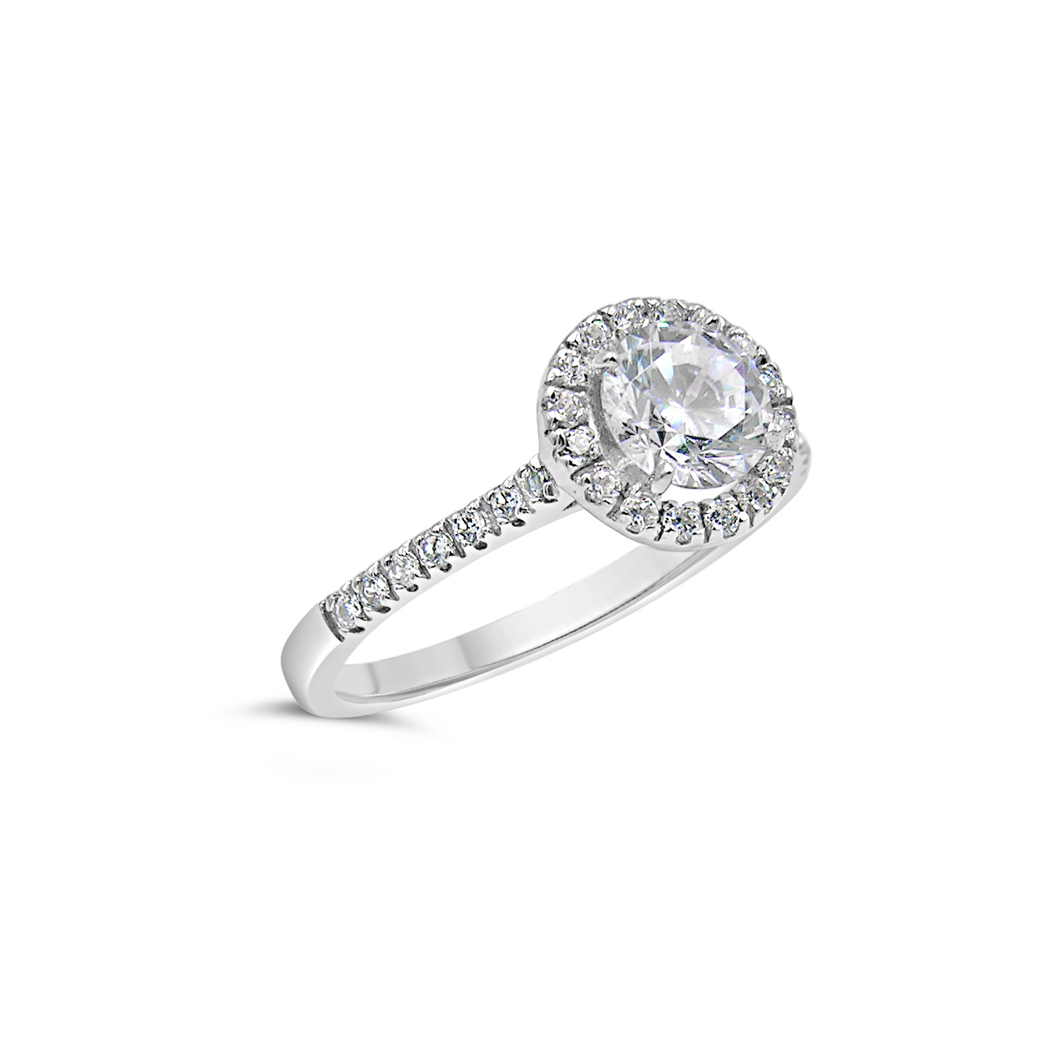 18kt white gold engagement ring with zirconia