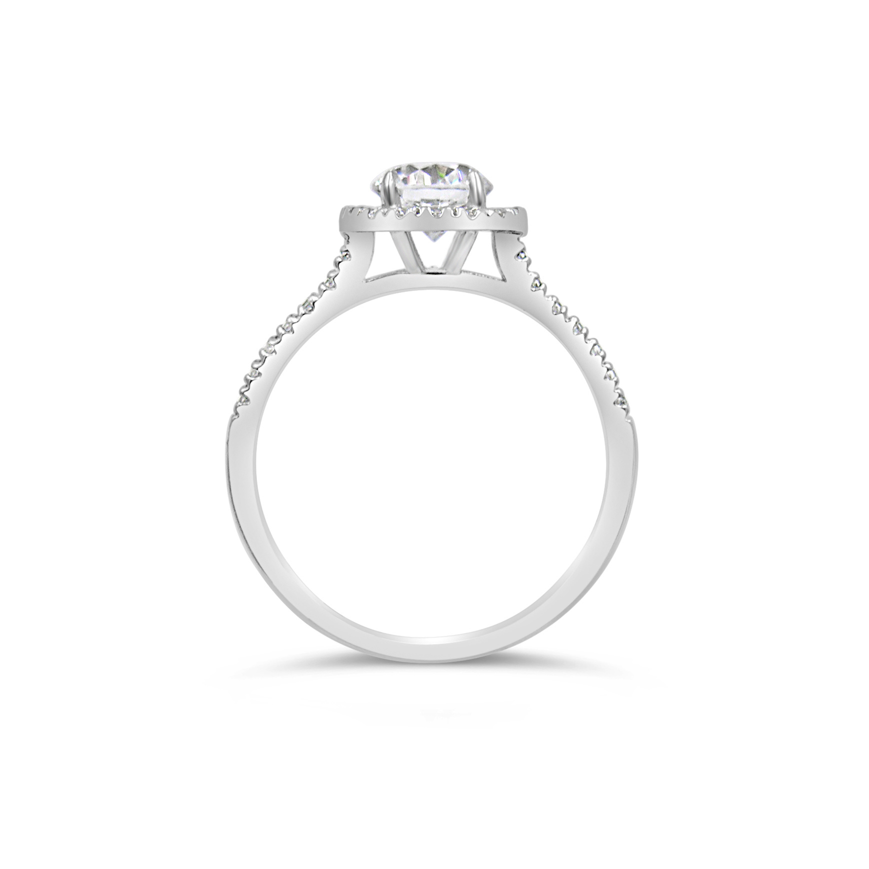 18kt white gold engagement ring with zirconia