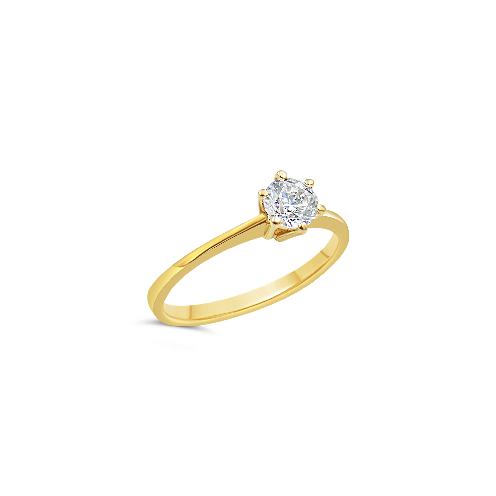 14kt yellow gold engagement ring with zirconia