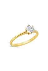 14kt yellow gold engagement ring with zirconia