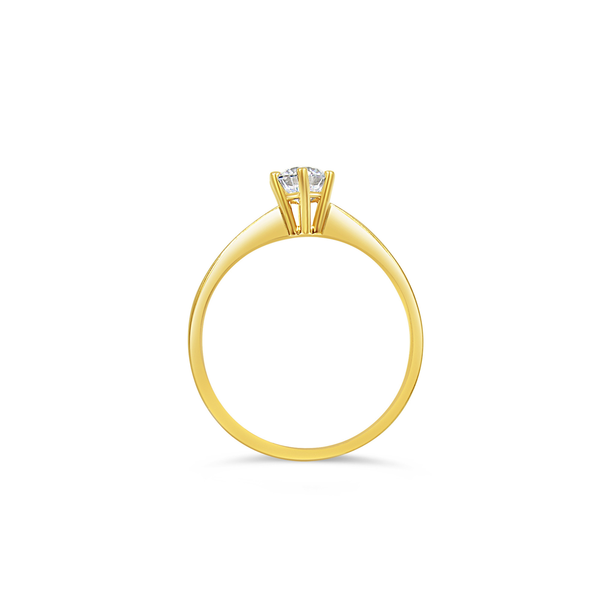 14kt yellow gold engagement ring with zirconia