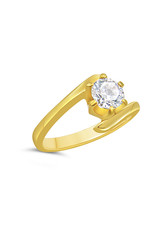 18kt yellow gold engagement ring with zirconia