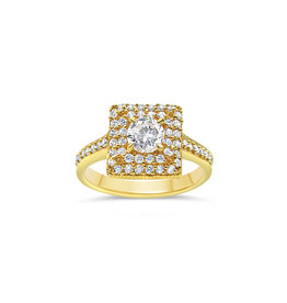 18kt yellow gold engagement ring with zirconia