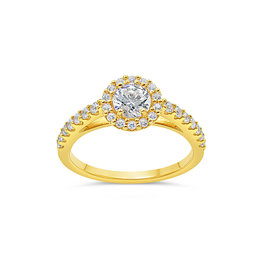 18kt yellow gold engagement ring with zirconia