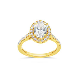 18kt yellow gold engagement ring with zirconia