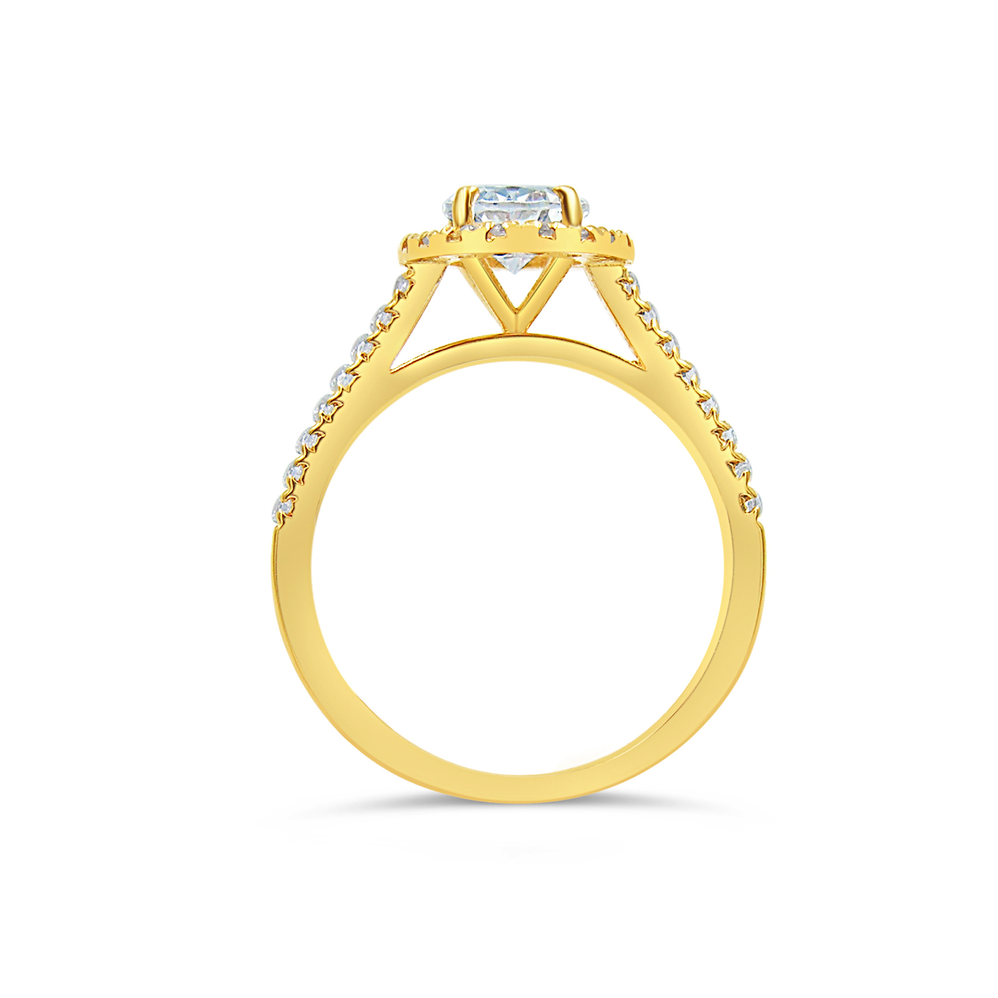 18kt yellow gold engagement ring with zirconia