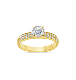 18kt yellow gold engagement ring with zirconia