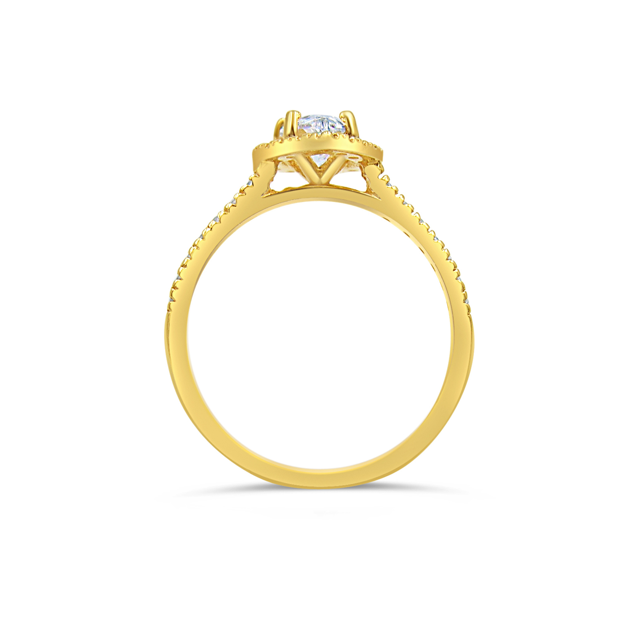 18kt yellow gold engagement ring with zirconia