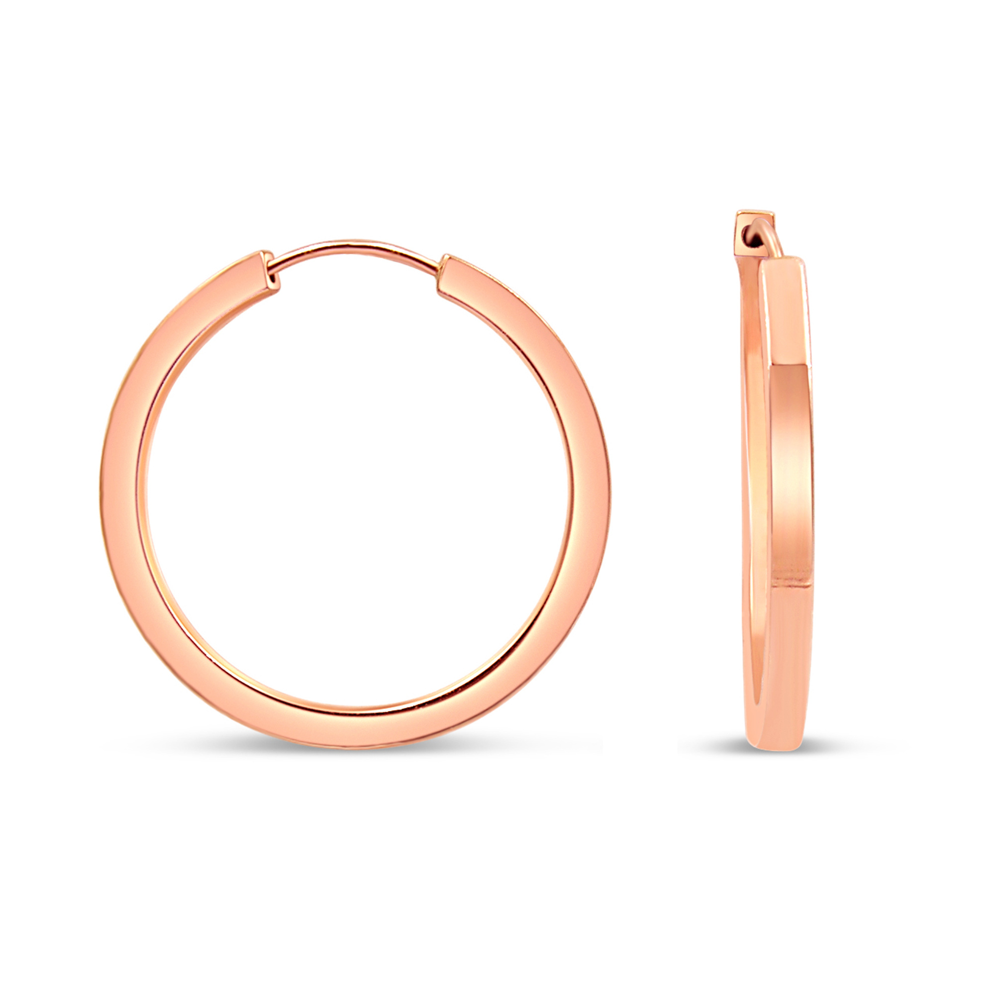 18 karat rose gold hoops earrings