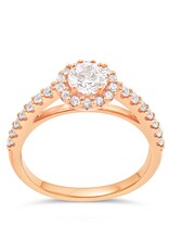 18k rose gold engagement ring with zirconia