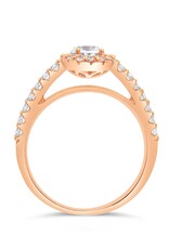18k rose gold engagement ring with zirconia