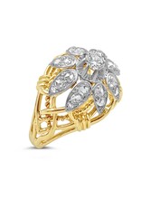 Vintage 18k yellow & white gold ring with 0.75 ct diamonds