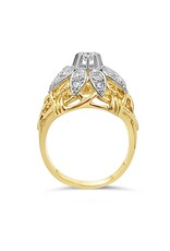 Vintage 18k yellow & white gold ring with 0.75 ct diamonds