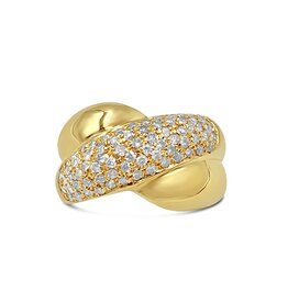 18k yellow gold ring with 1,32 ct diamonds