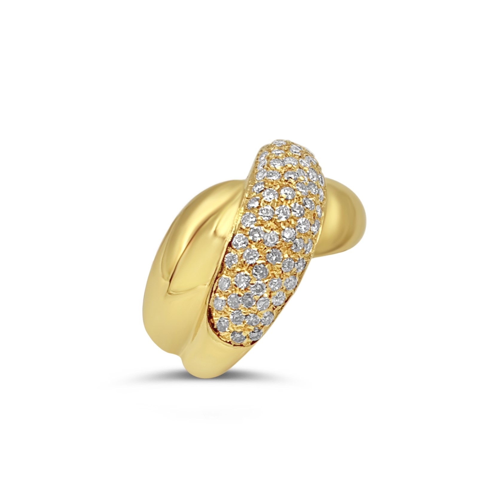 18k yellow gold ring with 1,32 ct diamonds