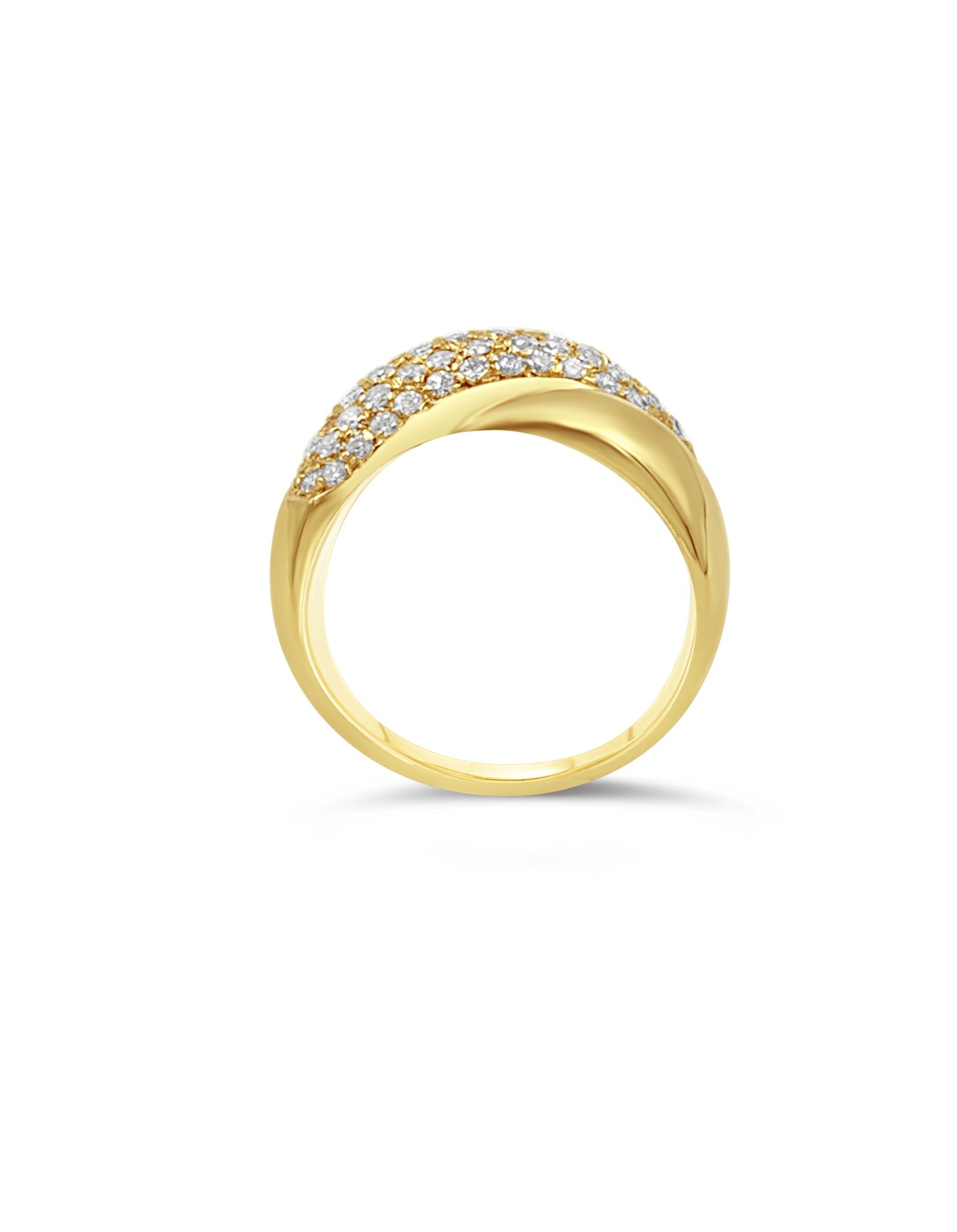18k yellow gold ring with 1,32 ct diamonds