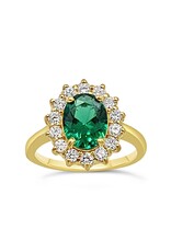 18k geel goud ring met 2,00ct smaragd & 0,54ct diamanten