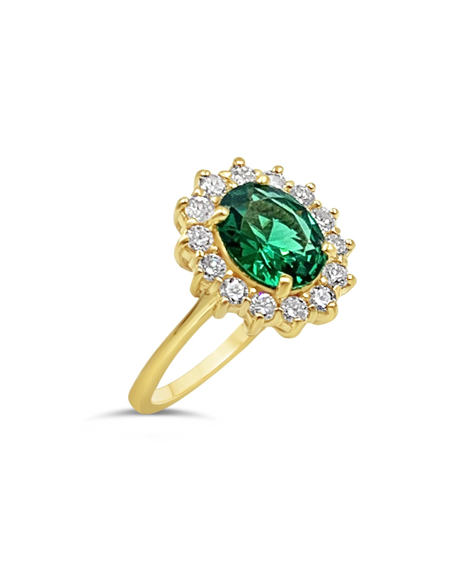 18k geel goud ring met 2,00ct smaragd & 0,54ct diamanten
