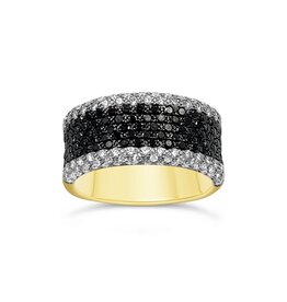 Casa Gi 18k yellow & white gold ring with 1,10 ct diamonds