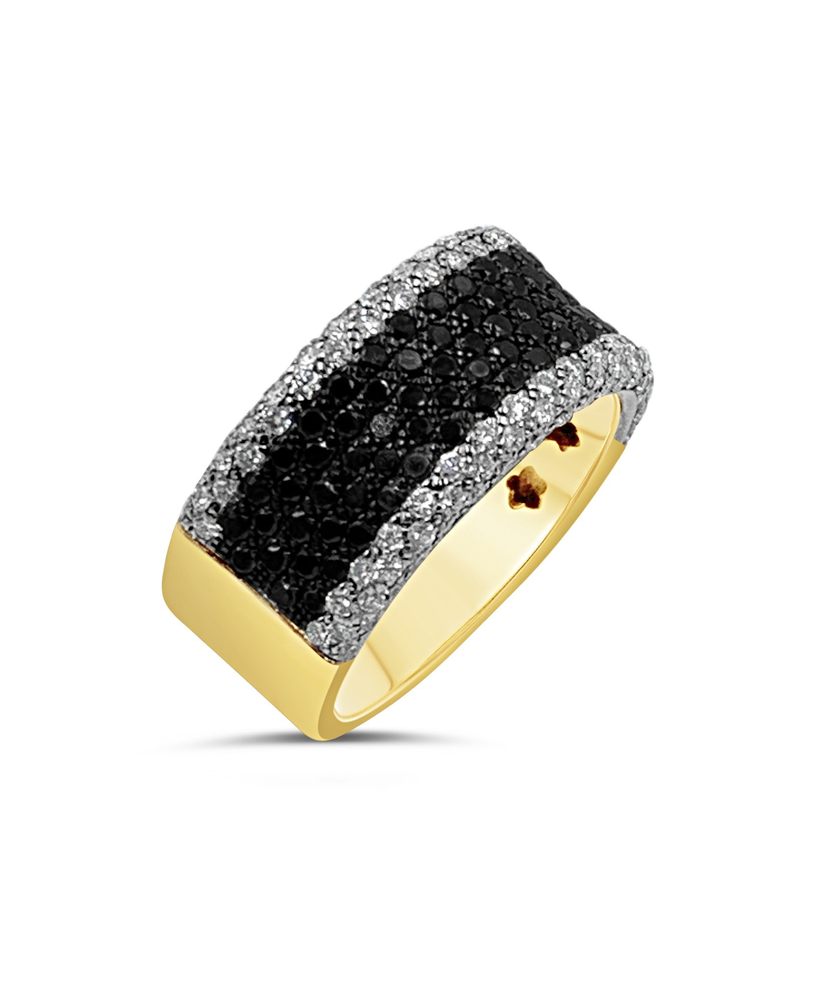 Casa Gi 18k yellow & white gold ring with 1,10 ct diamonds