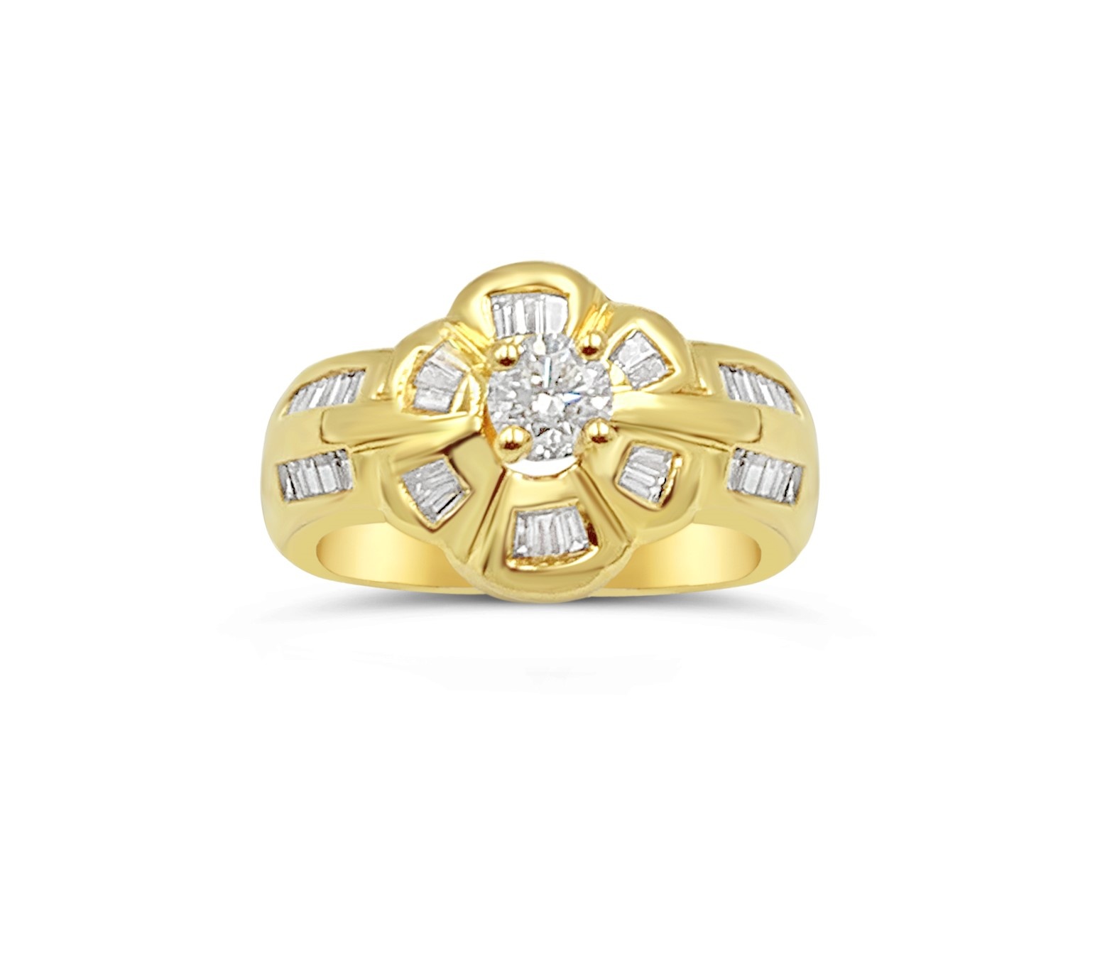 18k yellow gold ring with 1,03ct diamonds