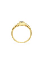 18k yellow gold ring with 0,50ct sapphire & 0,27 diamonds