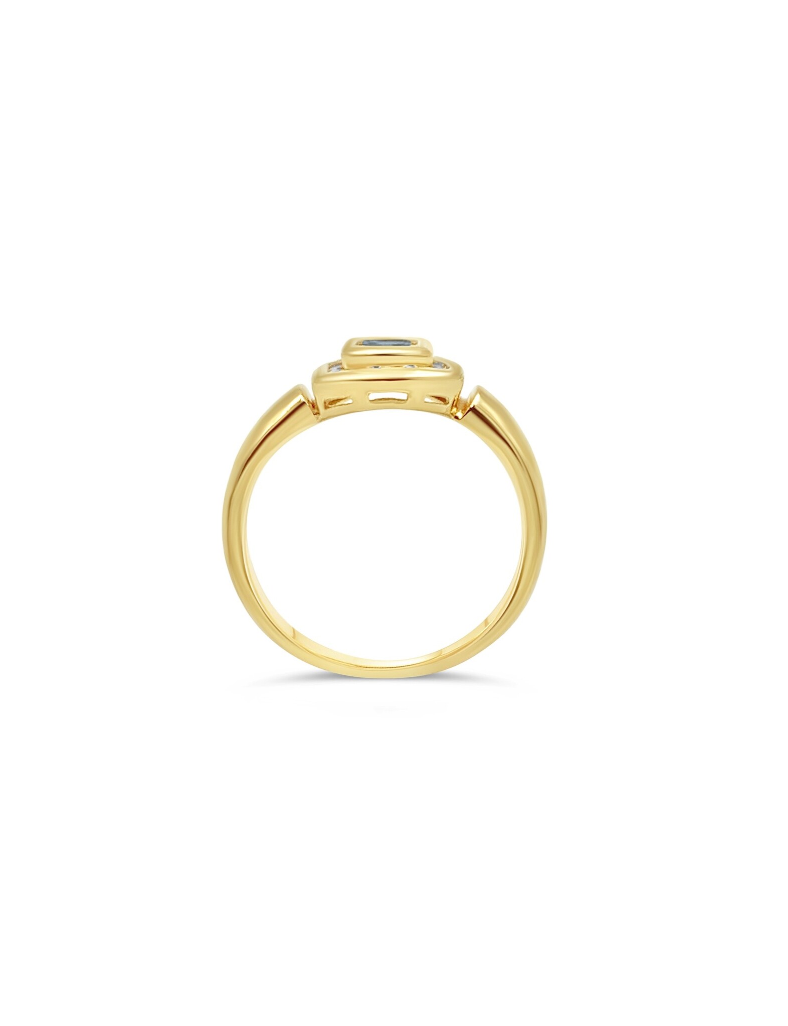 18k yellow gold ring with 0,50ct sapphire & 0,27 diamonds