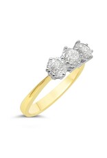 Trilogie ring 18k geel goud met 1,48ct diamanten