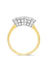 Trilogie ring 18k geel goud met 1,48ct diamanten