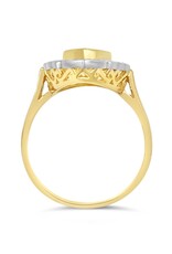 18k geel goud ring met 1,25ct safier & 0,50ct diamanten