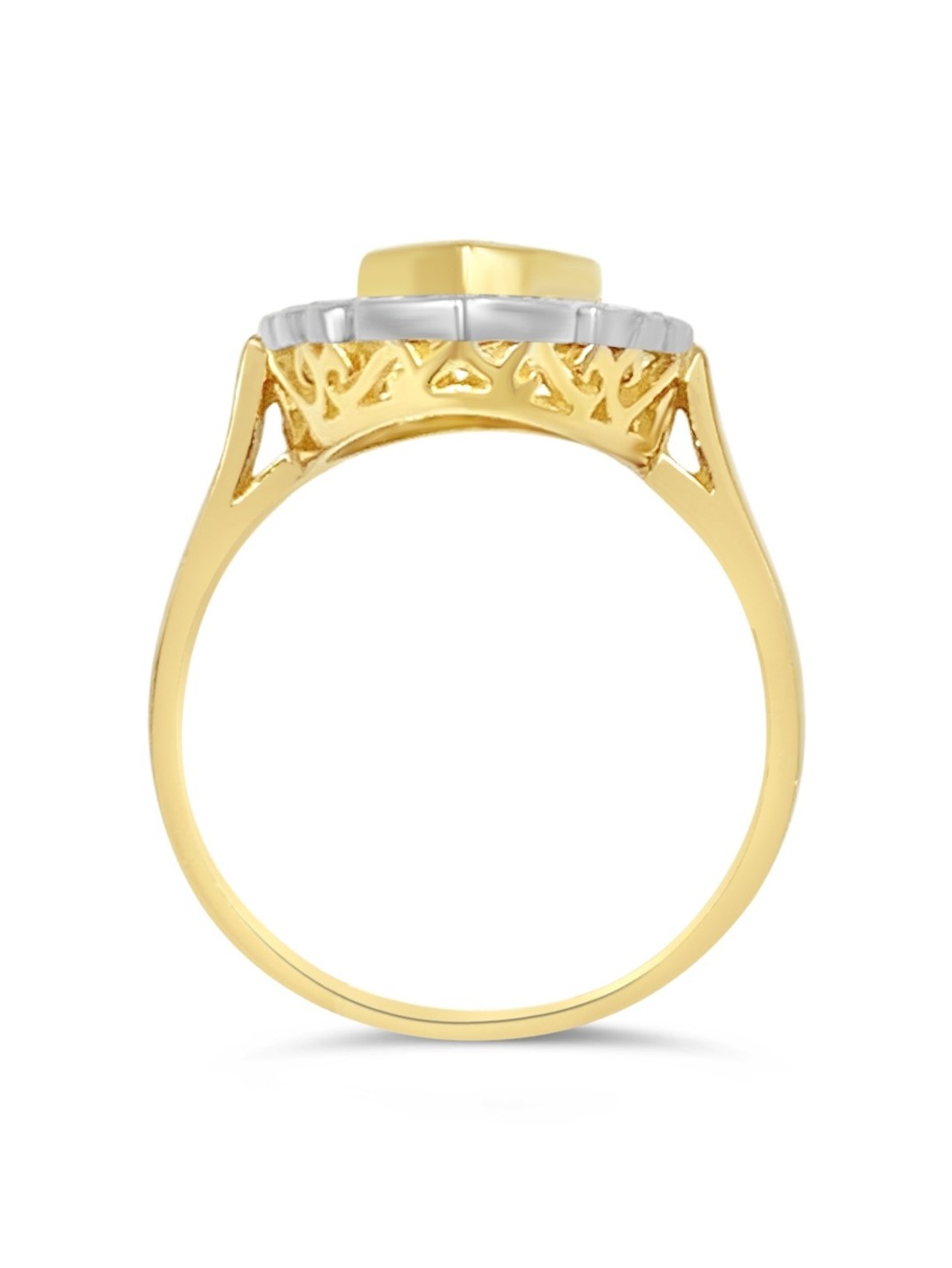 18k geel goud ring met 1,25ct safier & 0,50ct diamanten