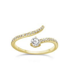 18k yellow gold ring with 0,36ct diamonds