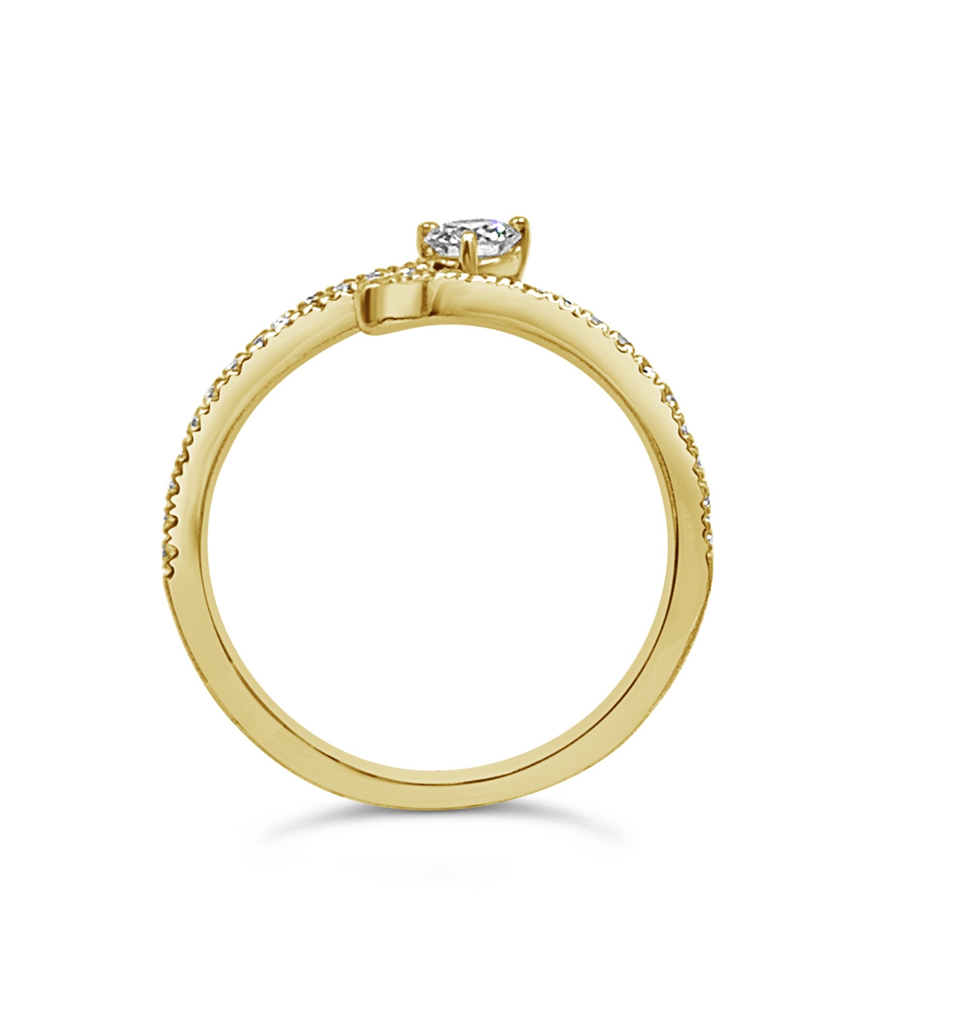 18k geel goud ring met 0,36ct diamanten