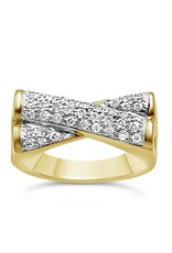 18k geel & wit goud ring met 0,50ct diamanten