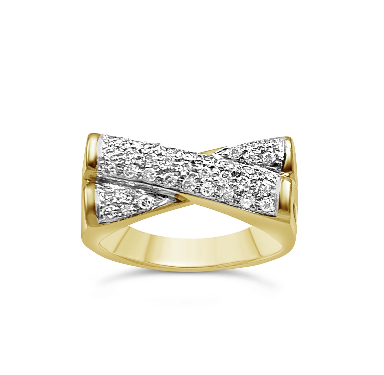 18k geel & wit goud ring met 0,50ct diamanten