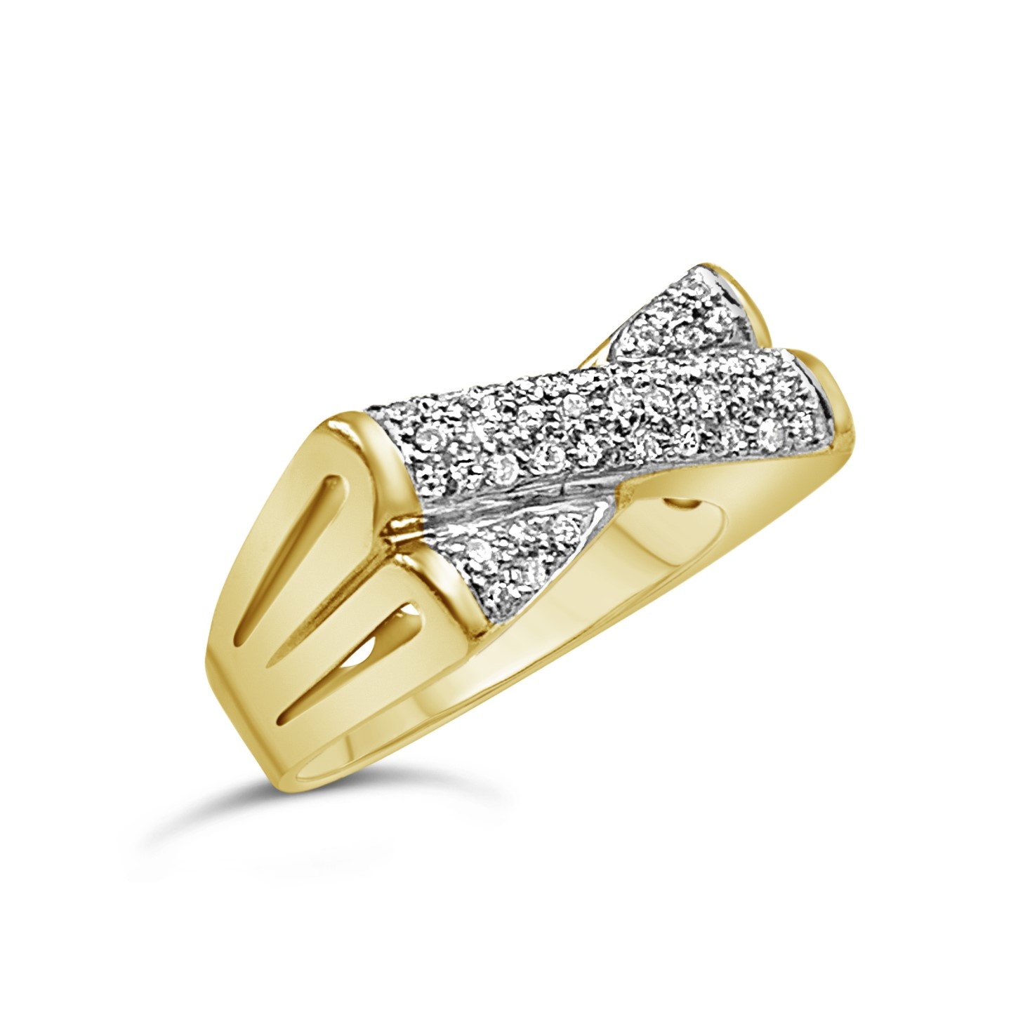 18k geel & wit goud ring met 0,50ct diamanten