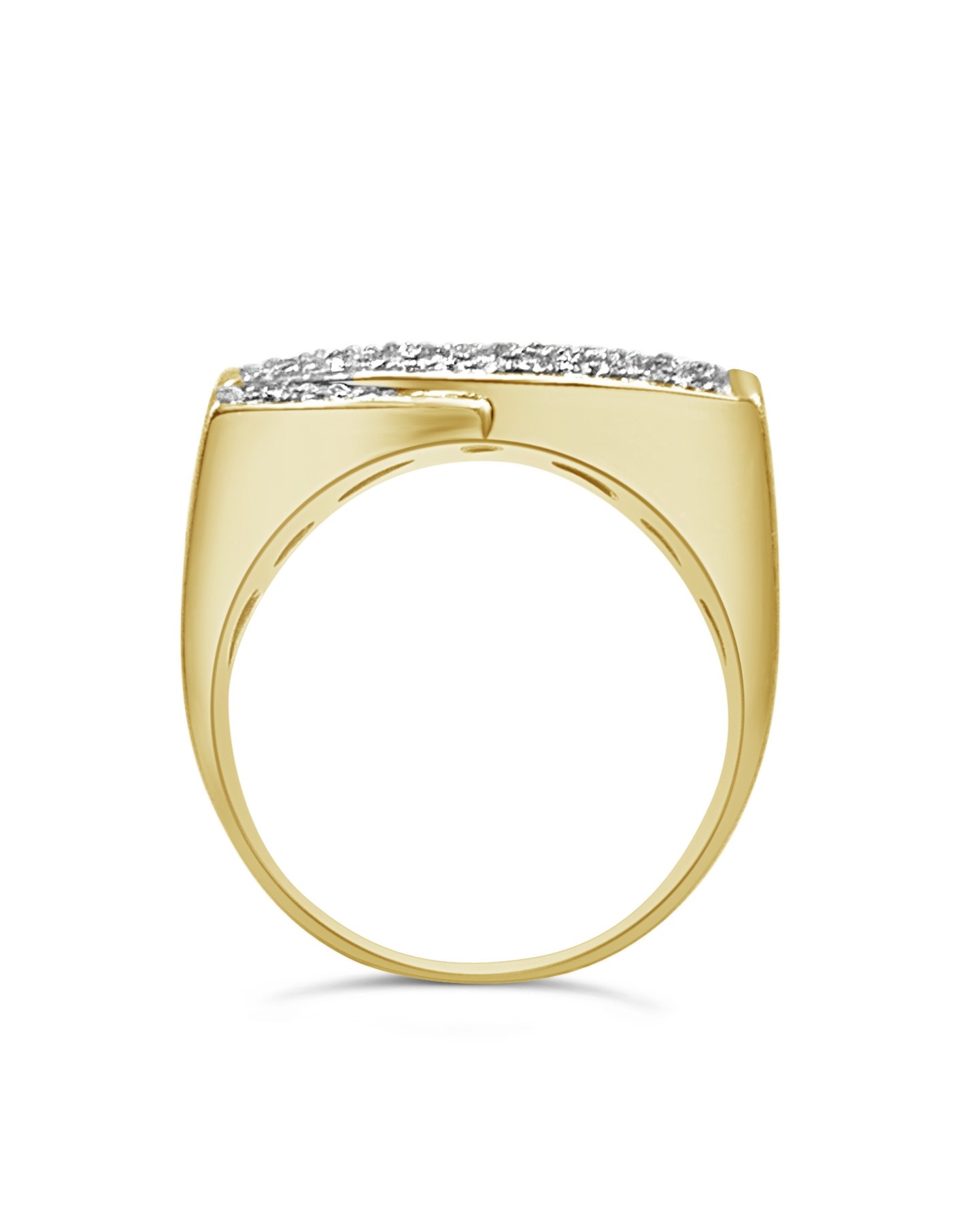 18k yellow & white  gold ring with 0,50ct diamonds