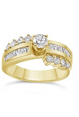 18kt geel goud verlovingsring met 1,04 ct diamanten