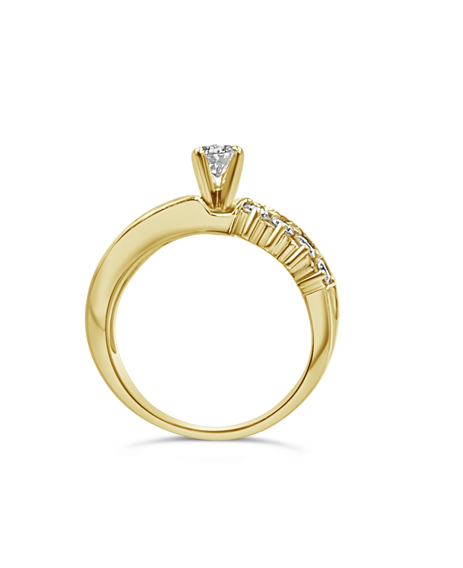 18kt geel goud verlovingsring met 1,04 ct diamanten