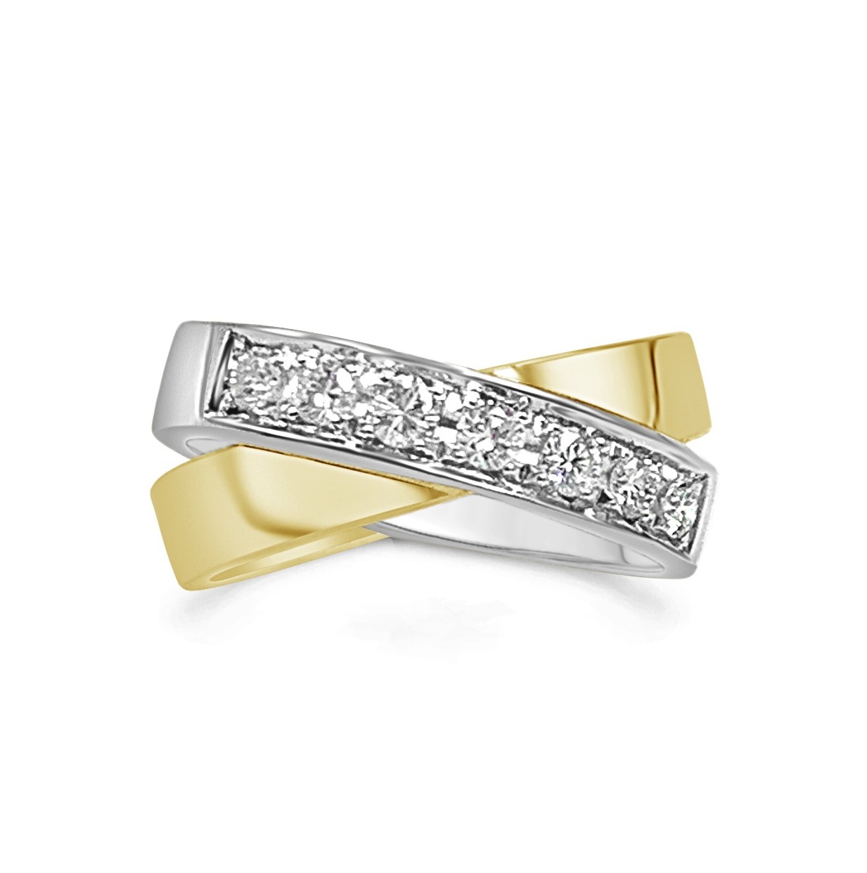 18k geel & wit goud ring met 0,56ct diamanten