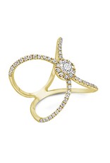 18k yellow gold ring with 0,62ct diamonds