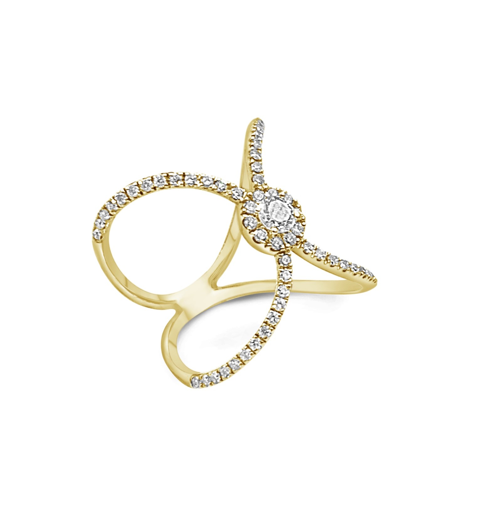 18k yellow gold ring with 0,62ct diamonds