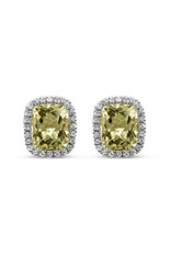 18k white gold earrings with 0.50ct diamonds & 11,80ct citrine