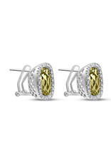 18k white gold earrings with 0.50ct diamonds & 11,80ct citrine